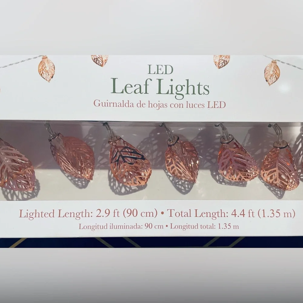 LOVE & LEAVES metal gold leaf string lights